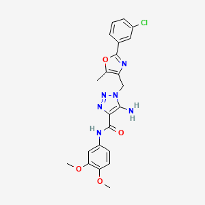 molecular formula C22H21ClN6O4 B11206796 5-amino-1-{[2-(3-chlorophenyl)-5-methyl-1,3-oxazol-4-yl]methyl}-N-(3,4-dimethoxyphenyl)-1H-1,2,3-triazole-4-carboxamide 