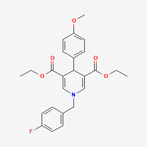 molecular formula C25H26FNO5 B11206800 Diethyl 1-(4-fluorobenzyl)-4-(4-methoxyphenyl)-1,4-dihydropyridine-3,5-dicarboxylate 