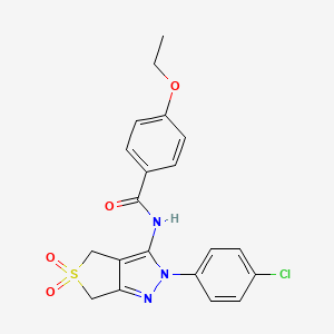 molecular formula C20H18ClN3O4S B11206807 N-(2-(4-chlorophenyl)-5,5-dioxido-4,6-dihydro-2H-thieno[3,4-c]pyrazol-3-yl)-4-ethoxybenzamide 