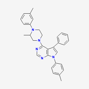 4-[3-methyl-4-(3-methylphenyl)piperazin-1-yl]-7-(4-methylphenyl)-5-phenyl-7H-pyrrolo[2,3-d]pyrimidine