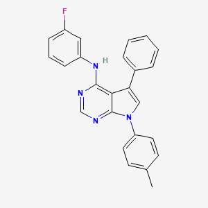 molecular formula C25H19FN4 B11206831 N-(3-fluorophenyl)-7-(4-methylphenyl)-5-phenyl-7H-pyrrolo[2,3-d]pyrimidin-4-amine 