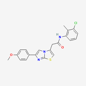 molecular formula C21H18ClN3O2S B11206842 N-(3-chloro-2-methylphenyl)-2-[6-(4-methoxyphenyl)imidazo[2,1-b][1,3]thiazol-3-yl]acetamide 