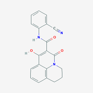 molecular formula C20H15N3O3 B11206849 N-(2-cyanophenyl)-7-hydroxy-5-oxo-2,3-dihydro-1H,5H-pyrido[3,2,1-ij]quinoline-6-carboxamide 