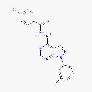 4-chloro-N'-[1-(3-methylphenyl)-1H-pyrazolo[3,4-d]pyrimidin-4-yl]benzohydrazide