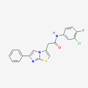 N-(3-chloro-4-fluorophenyl)-2-(6-phenylimidazo[2,1-b]thiazol-3-yl)acetamide