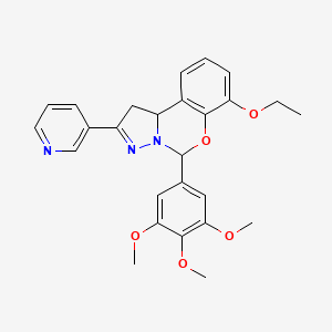 molecular formula C26H27N3O5 B11206902 7-Ethoxy-2-(pyridin-3-yl)-5-(3,4,5-trimethoxyphenyl)-1,10b-dihydropyrazolo[1,5-c][1,3]benzoxazine 