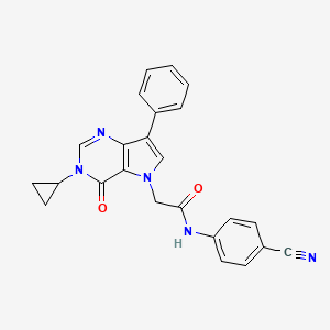 N-(4-cyanophenyl)-2-(3-cyclopropyl-4-oxo-7-phenyl-3,4-dihydro-5H-pyrrolo[3,2-d]pyrimidin-5-yl)acetamide