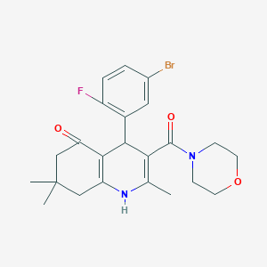 molecular formula C23H26BrFN2O3 B11206970 4-(5-bromo-2-fluorophenyl)-2,7,7-trimethyl-3-(morpholin-4-ylcarbonyl)-4,6,7,8-tetrahydroquinolin-5(1H)-one 