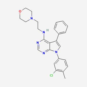 molecular formula C25H26ClN5O B11207048 7-(3-chloro-4-methylphenyl)-N-[2-(morpholin-4-yl)ethyl]-5-phenyl-7H-pyrrolo[2,3-d]pyrimidin-4-amine 