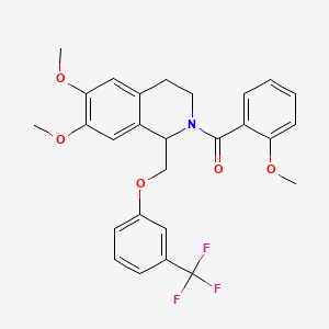 (6,7-dimethoxy-1-((3-(trifluoromethyl)phenoxy)methyl)-3,4-dihydroisoquinolin-2(1H)-yl)(2-methoxyphenyl)methanone