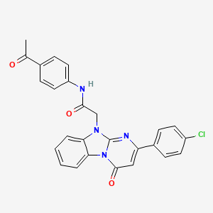 molecular formula C26H19ClN4O3 B11207074 N-(4-acetylphenyl)-2-[2-(4-chlorophenyl)-4-oxopyrimido[1,2-a]benzimidazol-10(4H)-yl]acetamide 