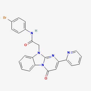 molecular formula C23H16BrN5O2 B11207084 N-(4-bromophenyl)-2-[4-oxo-2-(pyridin-2-yl)pyrimido[1,2-a]benzimidazol-10(4H)-yl]acetamide 