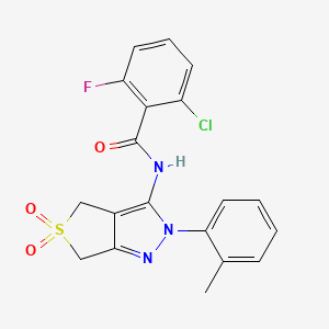 2-chloro-6-fluoro-N-[2-(2-methylphenyl)-5,5-dioxido-2,6-dihydro-4H-thieno[3,4-c]pyrazol-3-yl]benzamide