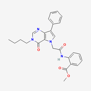 molecular formula C26H26N4O4 B11207102 methyl 2-{[(3-butyl-4-oxo-7-phenyl-3,4-dihydro-5H-pyrrolo[3,2-d]pyrimidin-5-yl)acetyl]amino}benzoate 