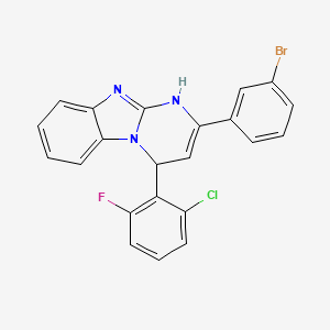 2-(3-Bromophenyl)-4-(2-chloro-6-fluorophenyl)-1,4-dihydropyrimido[1,2-a]benzimidazole