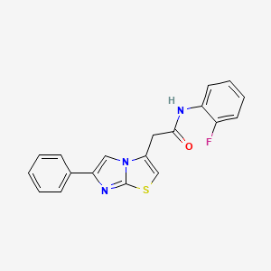 molecular formula C19H14FN3OS B11207172 N-(2-fluorophenyl)-2-(6-phenylimidazo[2,1-b]thiazol-3-yl)acetamide 