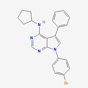 molecular formula C23H21BrN4 B11207176 7-(4-bromophenyl)-N-cyclopentyl-5-phenyl-7H-pyrrolo[2,3-d]pyrimidin-4-amine 