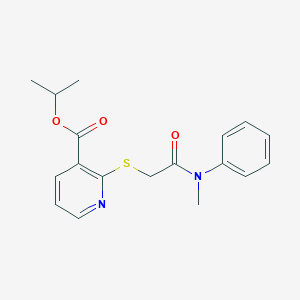 molecular formula C18H20N2O3S B11207196 Propan-2-yl 2-({2-[methyl(phenyl)amino]-2-oxoethyl}sulfanyl)pyridine-3-carboxylate CAS No. 6721-84-2