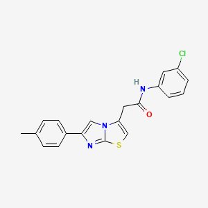 molecular formula C20H16ClN3OS B11207207 N-(3-chlorophenyl)-2-(6-(p-tolyl)imidazo[2,1-b]thiazol-3-yl)acetamide 