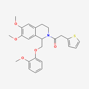 1-(6,7-dimethoxy-1-((2-methoxyphenoxy)methyl)-3,4-dihydroisoquinolin-2(1H)-yl)-2-(thiophen-2-yl)ethanone