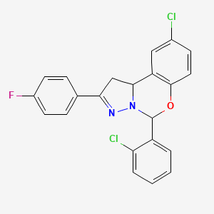 9-Chloro-5-(2-chlorophenyl)-2-(4-fluorophenyl)-1,10b-dihydropyrazolo[1,5-c][1,3]benzoxazine