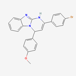 molecular formula C23H18BrN3O B11207248 2-(4-Bromophenyl)-4-(4-methoxyphenyl)-1,4-dihydropyrimido[1,2-a]benzimidazole 