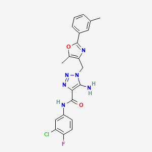 5-amino-N-(3-chloro-4-fluorophenyl)-1-{[5-methyl-2-(3-methylphenyl)-1,3-oxazol-4-yl]methyl}-1H-1,2,3-triazole-4-carboxamide