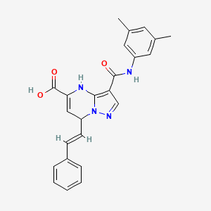 3-[(3,5-dimethylphenyl)carbamoyl]-7-[(E)-2-phenylethenyl]-4,7-dihydropyrazolo[1,5-a]pyrimidine-5-carboxylic acid