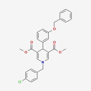 molecular formula C29H26ClNO5 B11207273 Dimethyl 4-[3-(benzyloxy)phenyl]-1-(4-chlorobenzyl)-1,4-dihydropyridine-3,5-dicarboxylate 