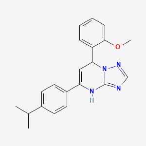 molecular formula C21H22N4O B11207281 7-(2-Methoxyphenyl)-5-[4-(propan-2-yl)phenyl]-4,7-dihydro[1,2,4]triazolo[1,5-a]pyrimidine 