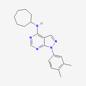 molecular formula C20H25N5 B11207324 N-cycloheptyl-1-(3,4-dimethylphenyl)-1H-pyrazolo[3,4-d]pyrimidin-4-amine 