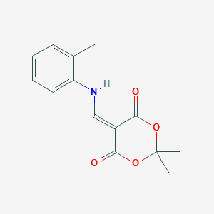 molecular formula C14H15NO4 B11207326 2,2-Dimethyl-5-{[(2-methylphenyl)amino]methylidene}-1,3-dioxane-4,6-dione 