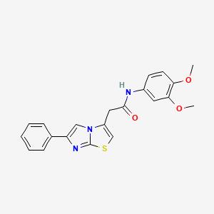 molecular formula C21H19N3O3S B11207339 N-(3,4-dimethoxyphenyl)-2-(6-phenylimidazo[2,1-b]thiazol-3-yl)acetamide 