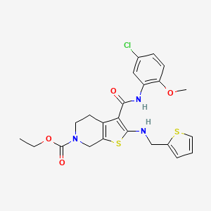 molecular formula C23H24ClN3O4S2 B11207382 ethyl 3-[(5-chloro-2-methoxyphenyl)carbamoyl]-2-[(thiophen-2-ylmethyl)amino]-4,7-dihydrothieno[2,3-c]pyridine-6(5H)-carboxylate 