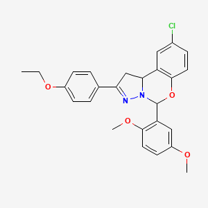 9-Chloro-5-(2,5-dimethoxyphenyl)-2-(4-ethoxyphenyl)-1,10b-dihydropyrazolo[1,5-c][1,3]benzoxazine