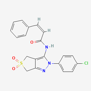 molecular formula C20H16ClN3O3S B11207393 (2Z)-N-[2-(4-chlorophenyl)-5,5-dioxido-2,6-dihydro-4H-thieno[3,4-c]pyrazol-3-yl]-3-phenylacrylamide 