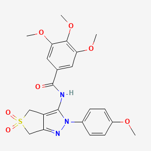 molecular formula C22H23N3O7S B11207413 3,4,5-trimethoxy-N-(2-(4-methoxyphenyl)-5,5-dioxido-4,6-dihydro-2H-thieno[3,4-c]pyrazol-3-yl)benzamide 