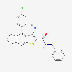 molecular formula C24H20ClN3OS B11207432 3-amino-N-benzyl-4-(4-chlorophenyl)-6,7-dihydro-5H-cyclopenta[b]thieno[3,2-e]pyridine-2-carboxamide 