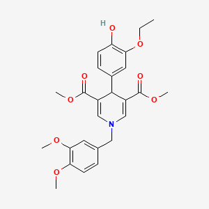 Dimethyl 1-(3,4-dimethoxybenzyl)-4-(3-ethoxy-4-hydroxyphenyl)-1,4-dihydropyridine-3,5-dicarboxylate