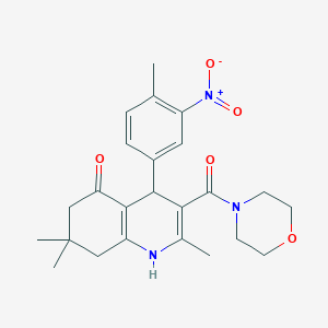 molecular formula C24H29N3O5 B11207460 2,7,7-trimethyl-4-(4-methyl-3-nitrophenyl)-3-(morpholin-4-ylcarbonyl)-4,6,7,8-tetrahydroquinolin-5(1H)-one 