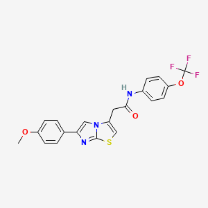 molecular formula C21H16F3N3O3S B11207471 2-[6-(4-methoxyphenyl)imidazo[2,1-b][1,3]thiazol-3-yl]-N-[4-(trifluoromethoxy)phenyl]acetamide 