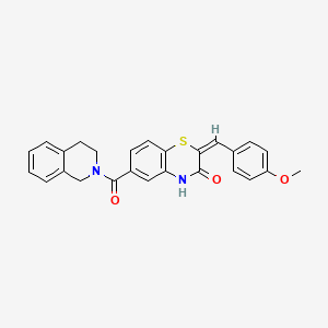 (2E)-6-(3,4-dihydro-1H-isoquinoline-2-carbonyl)-2-[(4-methoxyphenyl)methylidene]-4H-1,4-benzothiazin-3-one