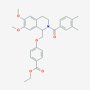 Ethyl 4-((2-(3,4-dimethylbenzoyl)-6,7-dimethoxy-1,2,3,4-tetrahydroisoquinolin-1-yl)methoxy)benzoate