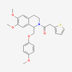 1-(6,7-dimethoxy-1-((4-methoxyphenoxy)methyl)-3,4-dihydroisoquinolin-2(1H)-yl)-2-(thiophen-2-yl)ethanone