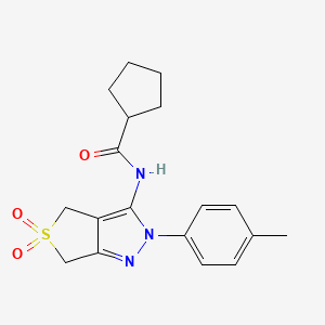 N-(5,5-dioxido-2-(p-tolyl)-4,6-dihydro-2H-thieno[3,4-c]pyrazol-3-yl)cyclopentanecarboxamide