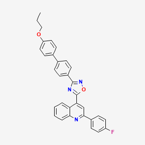 molecular formula C32H24FN3O2 B11207585 2-(4-Fluorophenyl)-4-[3-(4'-propoxybiphenyl-4-yl)-1,2,4-oxadiazol-5-yl]quinoline 