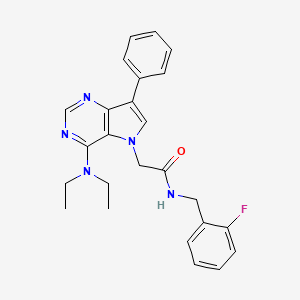 2-[4-(diethylamino)-7-phenyl-5H-pyrrolo[3,2-d]pyrimidin-5-yl]-N-[(2-fluorophenyl)methyl]acetamide