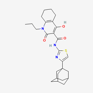 molecular formula C26H33N3O3S B11207595 N-[4-(Adamantan-1-YL)-1,3-thiazol-2-YL]-4-hydroxy-2-oxo-1-propyl-1,2,5,6,7,8-hexahydroquinoline-3-carboxamide 