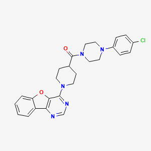 molecular formula C26H26ClN5O2 B11207602 [1-([1]Benzofuro[3,2-d]pyrimidin-4-yl)piperidin-4-yl][4-(4-chlorophenyl)piperazin-1-yl]methanone 