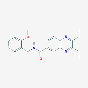 molecular formula C21H23N3O2 B11207612 2,3-diethyl-N-(2-methoxybenzyl)quinoxaline-6-carboxamide 